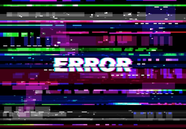 Glitch error screen VHS video problem background