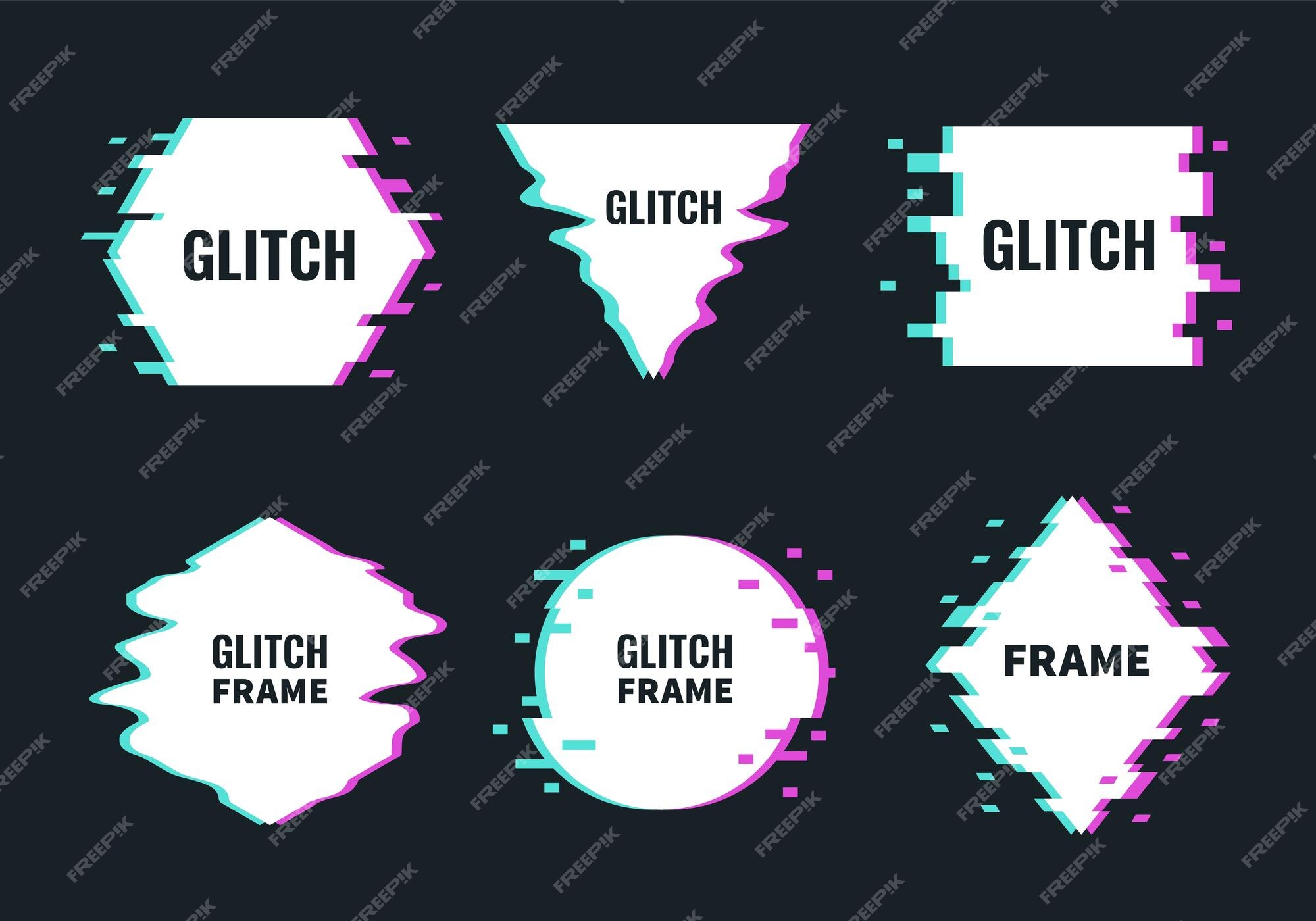 Glitch effect circle distorted shape digital Vector Image