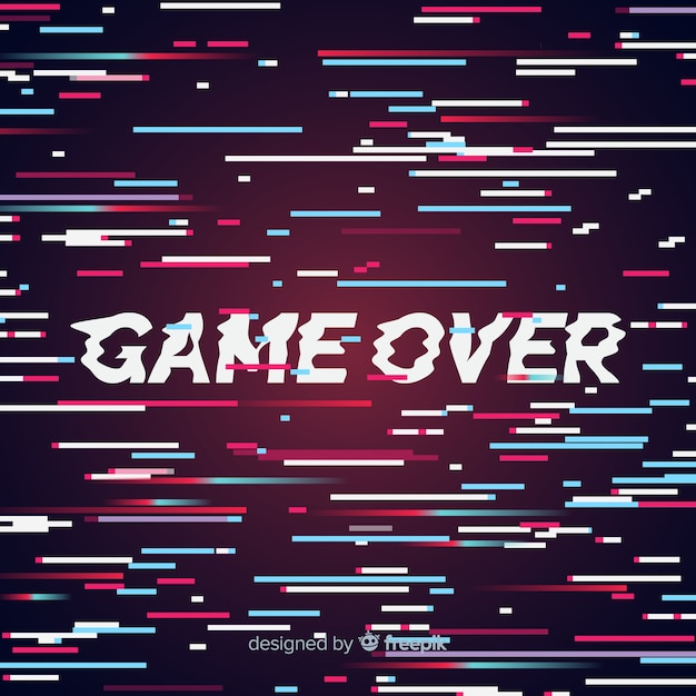 Vector glitch game over background