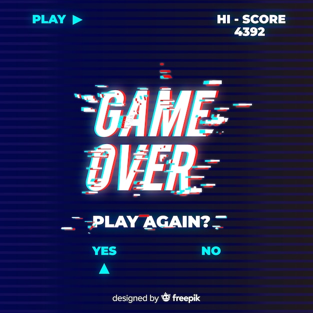 Vector glitch game over background