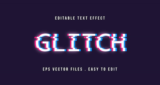 Vector glitch-teksteffect, bewerkbare tekst