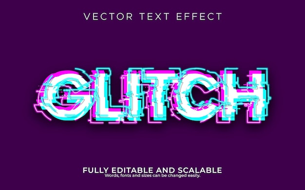 Vector glitch text editable