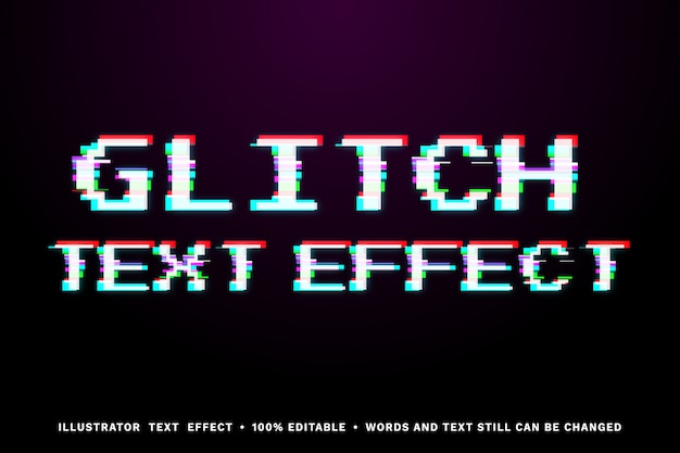 Glitch text effect - easy editable text style