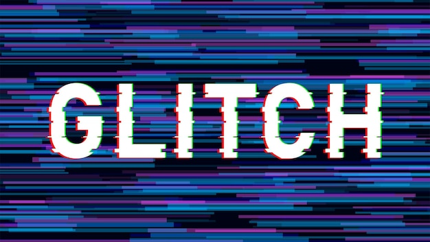 Effetto testo glitch glitch dello schermo effetto vhs errore di accesso ai dati hacking cyber security illustrazione vettoriale