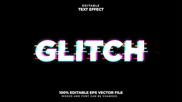 Vettore effetto testo glitch