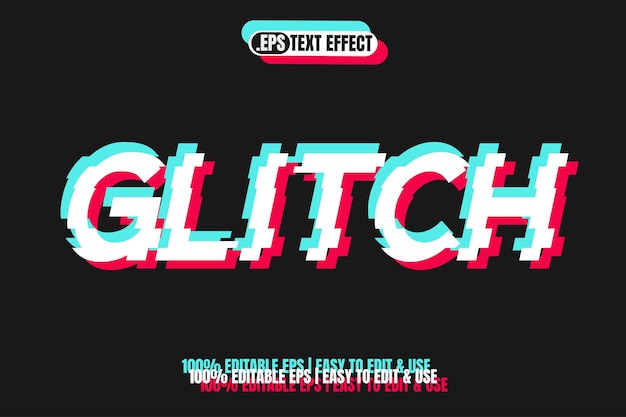 Vettore effetto testo glitch