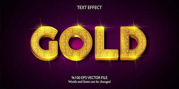 Glitch text, luxury golden color editable text effect on textured background