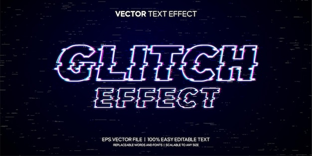 Glitch trendy bewerkbaar teksteffect