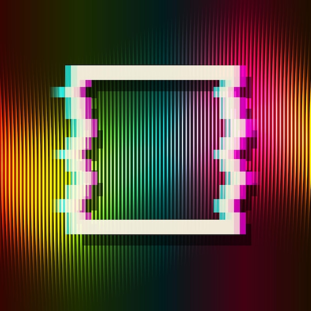 Glitched Square Frame Distorted Glitch Style Modern Background