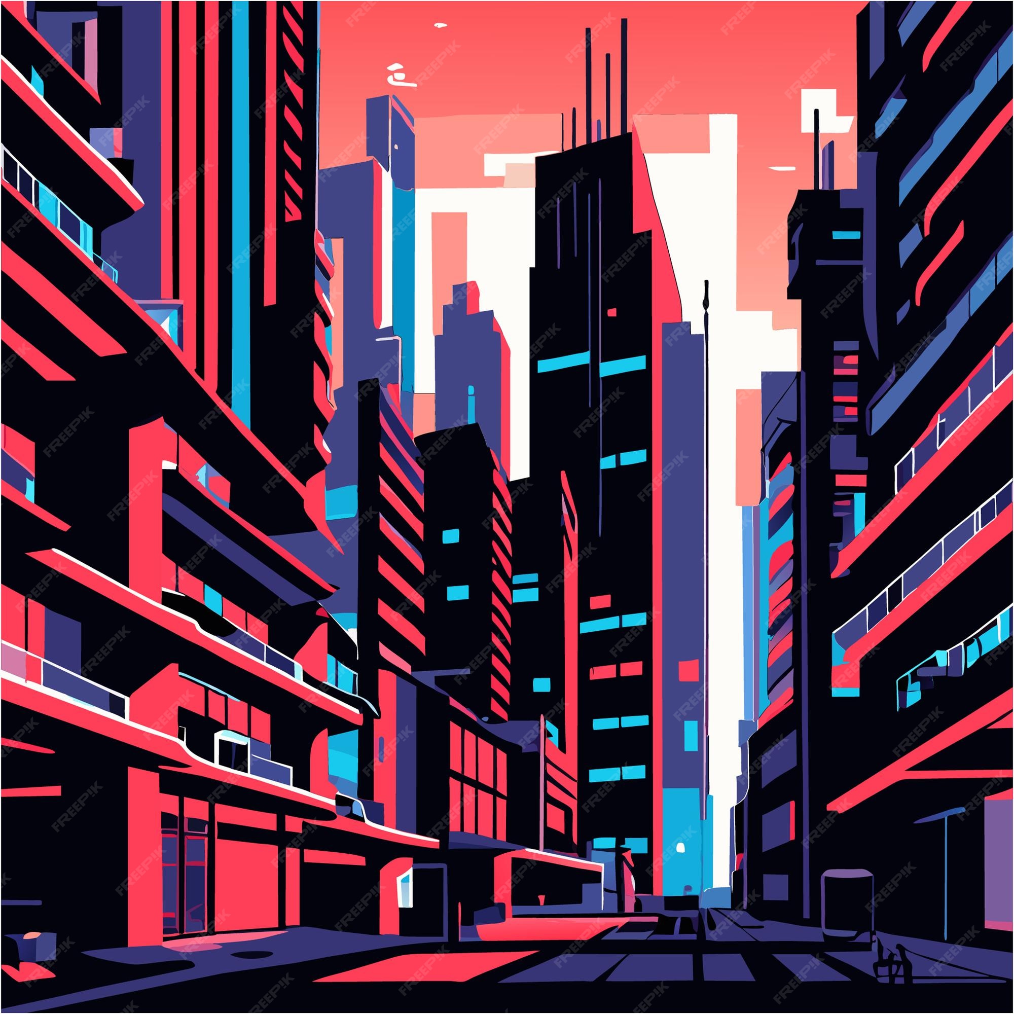 Cyberpunk City Pixel Art, HD wallpaper