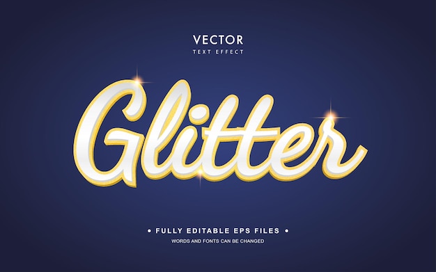 Vector glitter bewerkbaar teksteffect