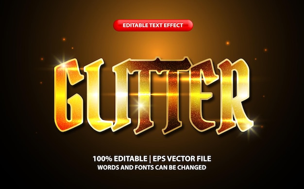 Glitter editable text effect style