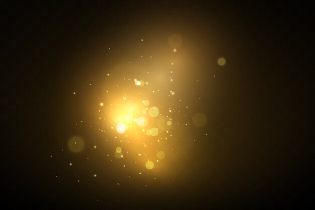 Glitter effect of particles. gold is sparkling. star dust sparkling particles on a transparent background.