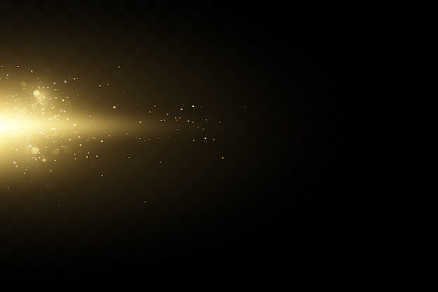 Glitter effect of particles. Gold is sparkling. Star dust sparkling particles