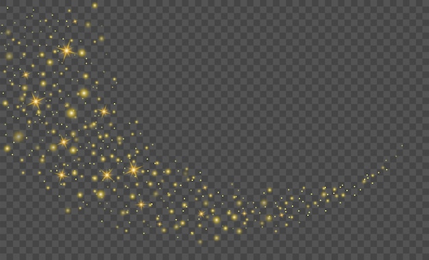 Vector glitter gold particles background effect for luxury greeting card christmas glowing light bokeh