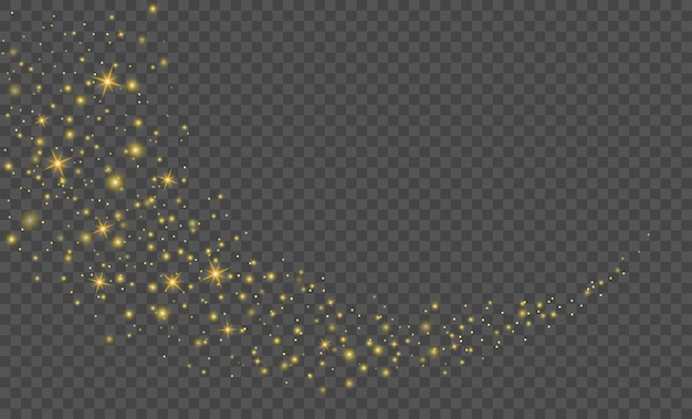 Vettore glitter particelle d'oro effetto di sfondo per biglietto di auguri di lusso natale luce incandescente bokeh