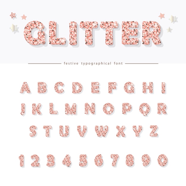 Glitter powder pink font.