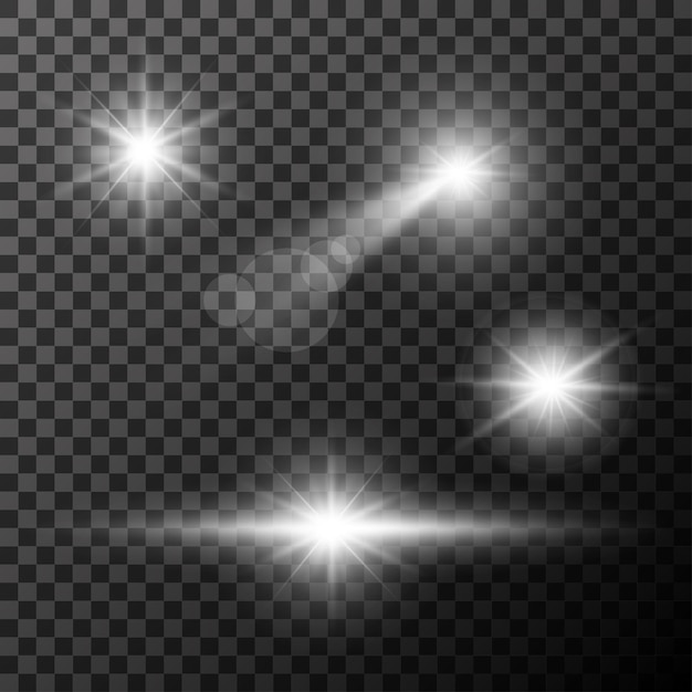 Glitter and stars flash of light