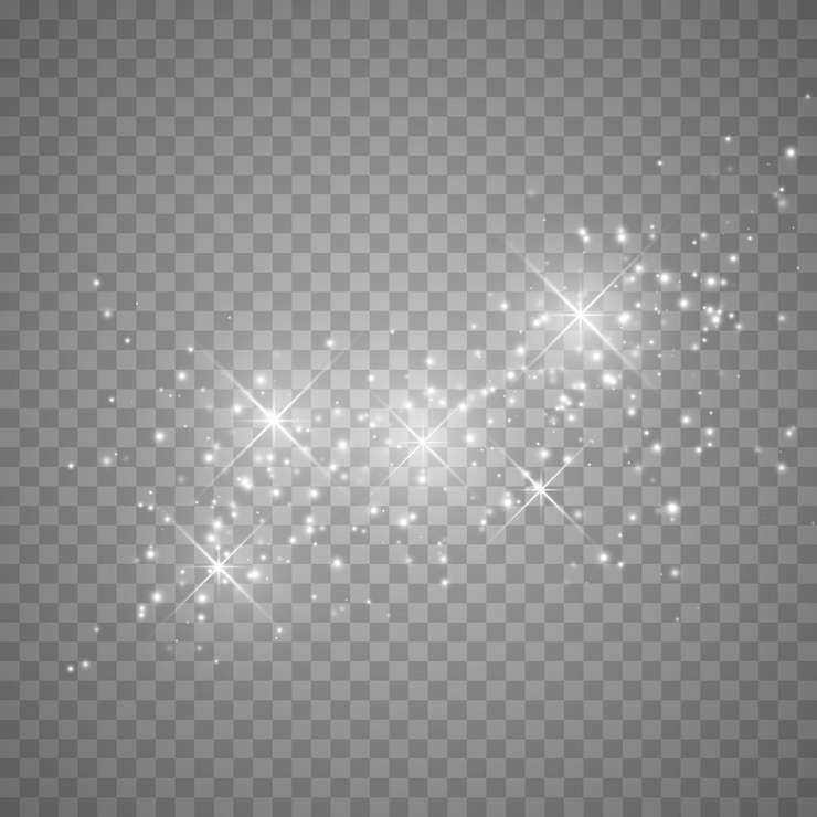 Vector glitterdeeltjes geïsoleerd op transparante achtergrond vector sterrenwolk met stof magische kerstversiering