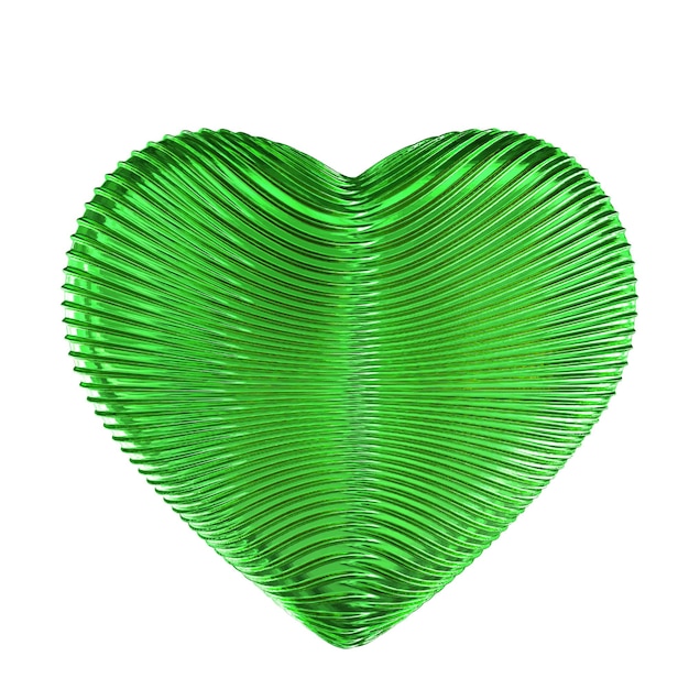 Vettore cuore 3d scintillante in verde