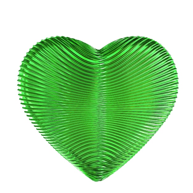 Cuore 3d scintillante in verde