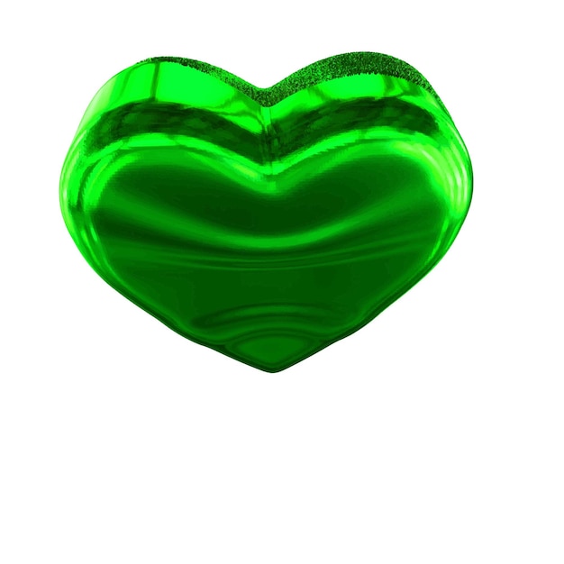 glittering 3d heart in green