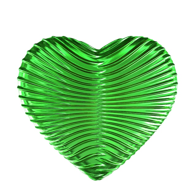 Glittering 3D heart in green