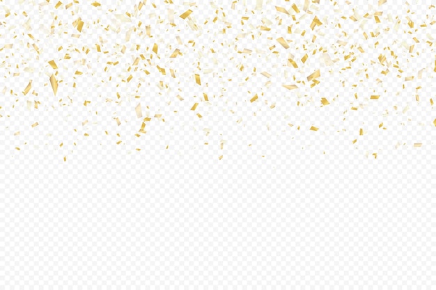 Glittering confetti on a transparent background Gold confetti