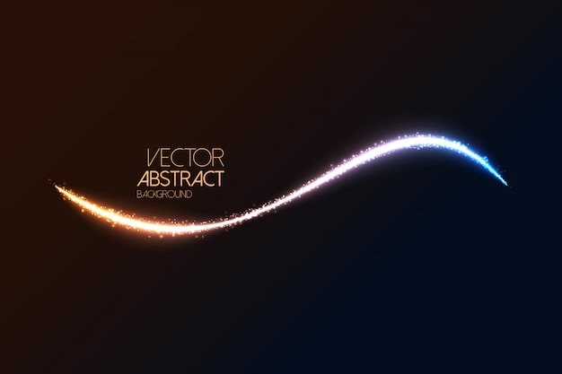 Vector glittering dust tail abstract background