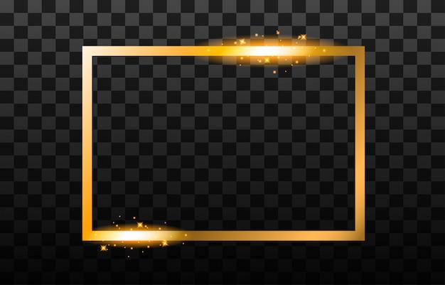 Vector glittering gold frame.