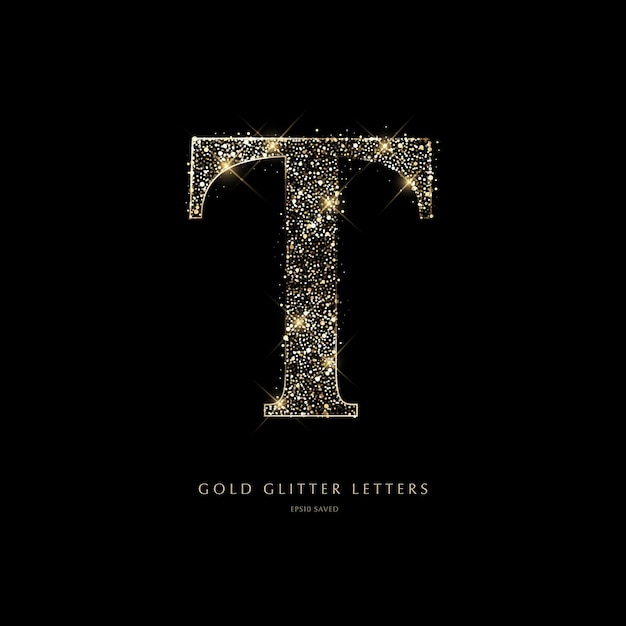 Блестящие золотые буквы на черном фоне