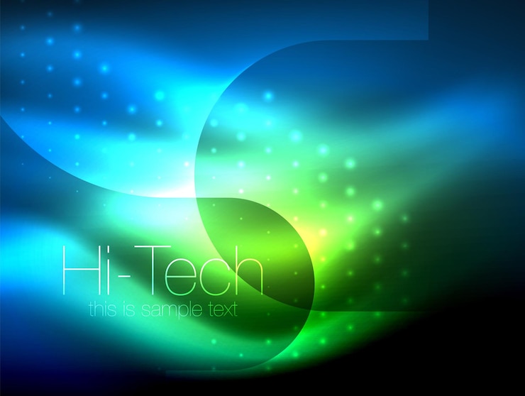 Vector glittering neon glowin wave techno modern art abstract background magical shiny template vector illustration