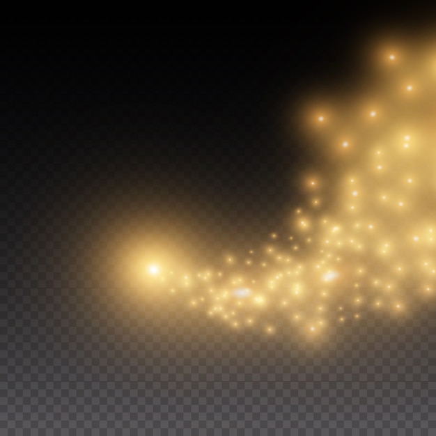 Glitters on a transparent background. sparks stars, sparkle with a special light effect. star dust. blurred