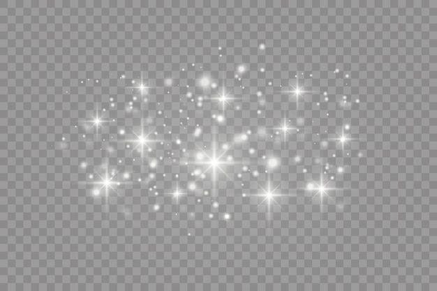 Glitters on a transparent. sparks stars with a special light.