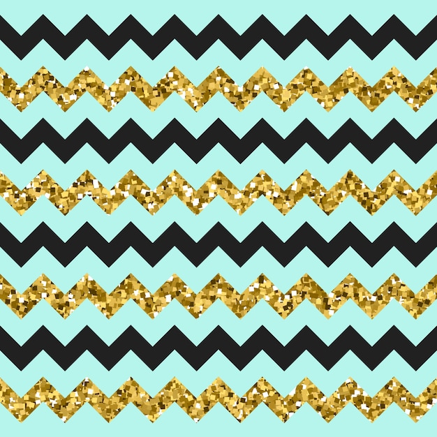 Glittery Gold Chevron Zigzag Pattern