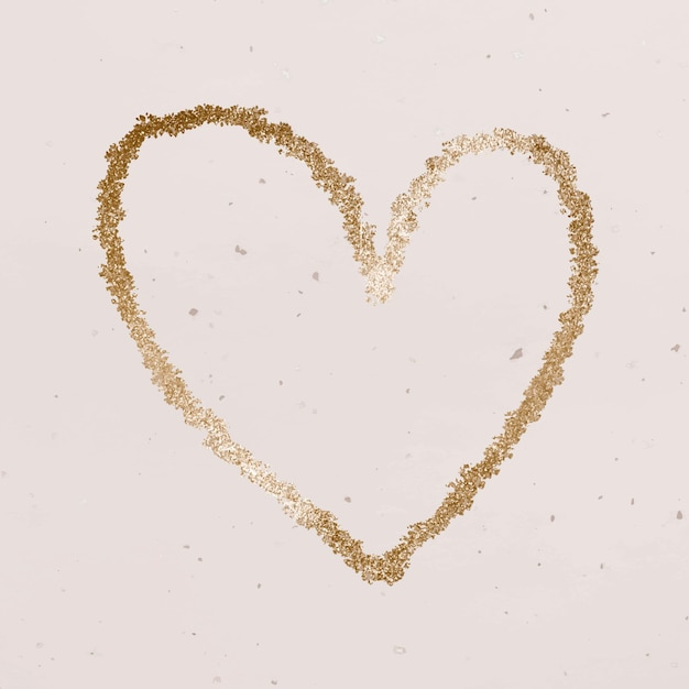 Vector glittery gold heart vector icon