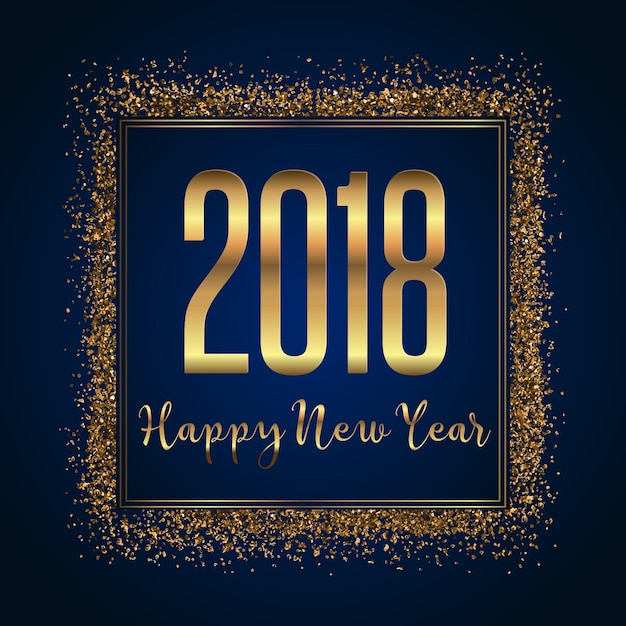 Vector glittery happy new year background