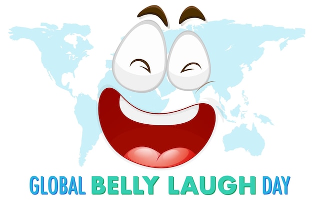 Vector global belly laugh day logo banner