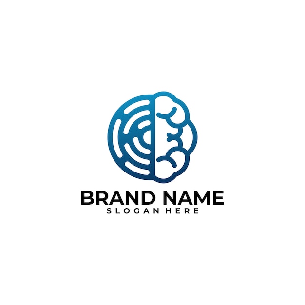 Global brain logo vector design template