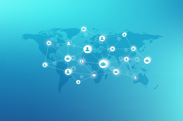 Global business concept and internet technology Analytical networks Vector illustration