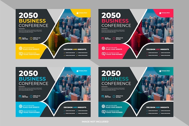 Global business conference flyer or horizontal flyer and invitation banner design and live webinar