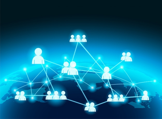 Global business connection concept. global with people communicate global network connection