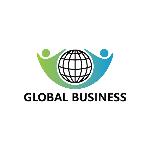 Global business logo template design vector