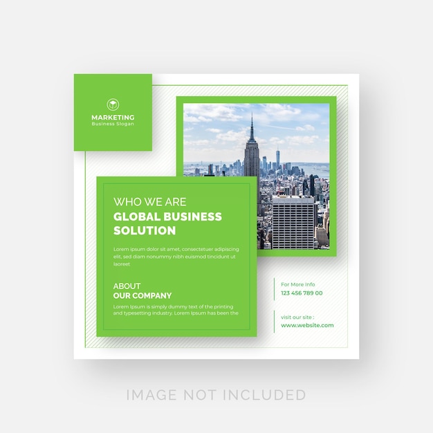 Global business solutions promotion social media post template