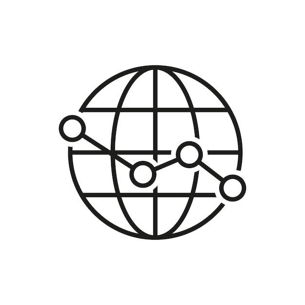 グローバル チャート アイコン ベクトル図 孤立した背景に図アイコン統計記号の概念