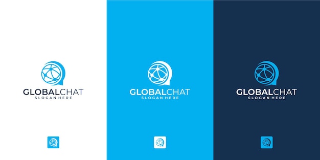 Global chat modern logo design