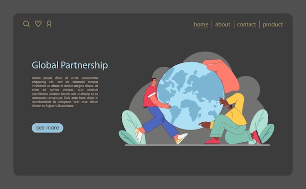 Vector global collaboration illustrated diverse hands shaping a better world uniting forces across