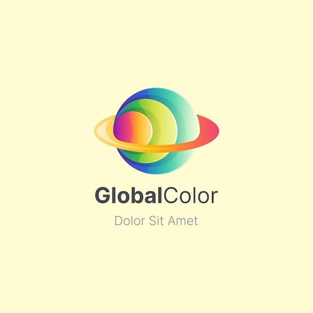 Global colorful orbit logo gradient