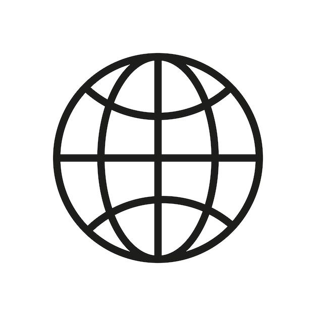 Vector global connectivity symbol world map grid icon international network representation vector