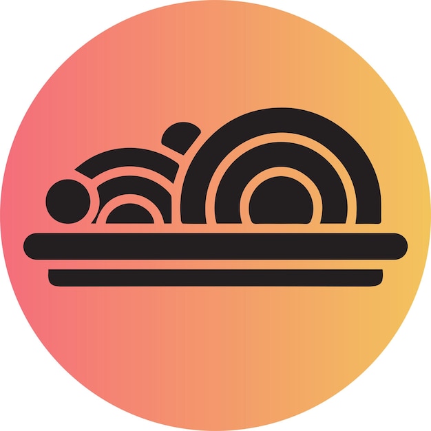 Global Cuisine Black Logo Design Orange gradient Background Color Illustration Art